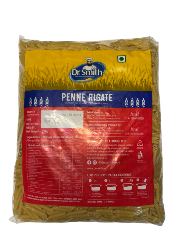 DR SMITH PENNE PASTA 5KG DR SMITH PENNE PASTA 5KG