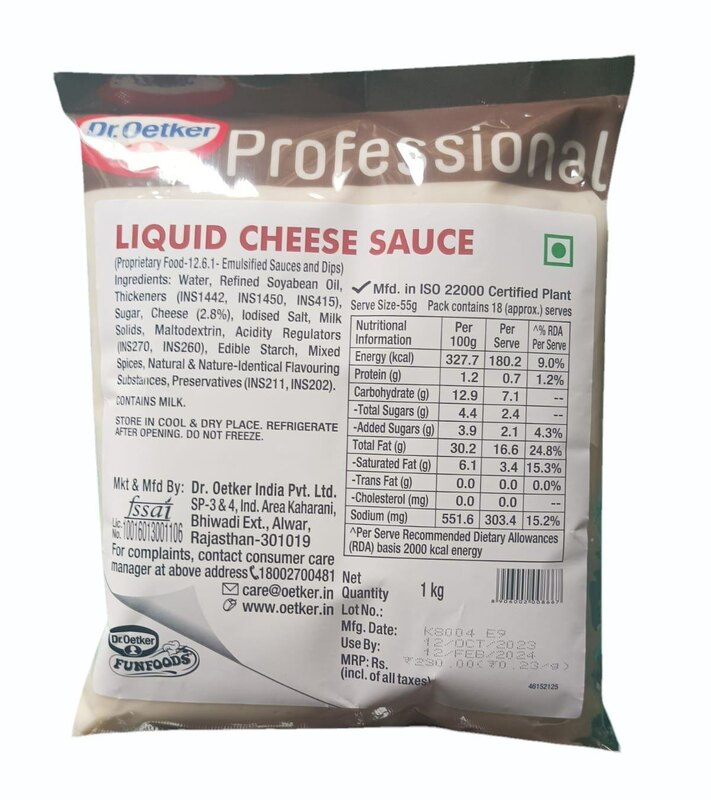 DR OETKER LIQUID CHEESE SAUCE 1KG